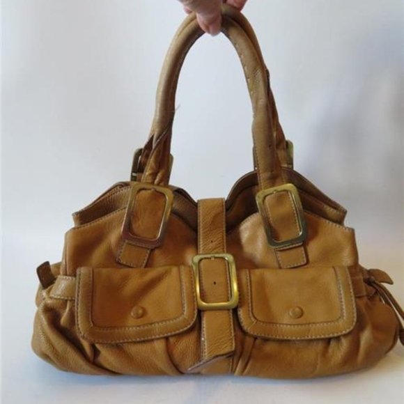WOMENS COLE HAAN TAN LEATHER TRIPLE ZIP BAG - Picture 1 of 8